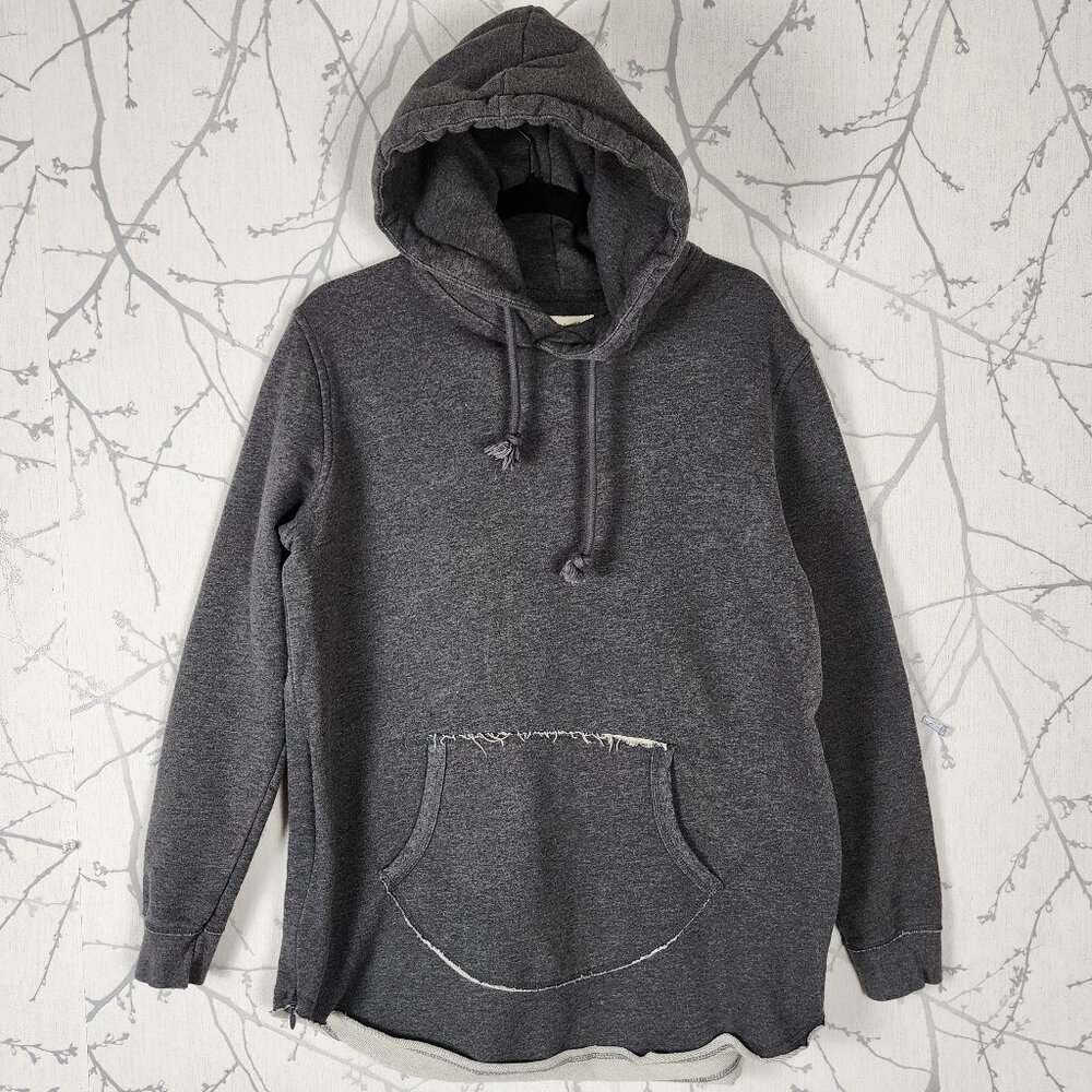 KITH Classics Gray Cotton French Terry Pullover Distressed Hoodie